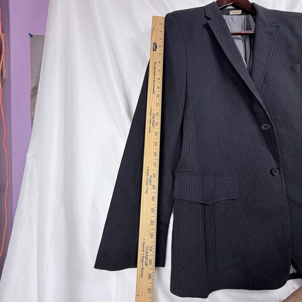 Banana Republic Mens 42R Tailored Fit Navy Pinstripe Cotton Blazer Jacket - Picture 13 of 13
